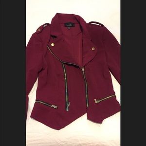 Red zip up jacket